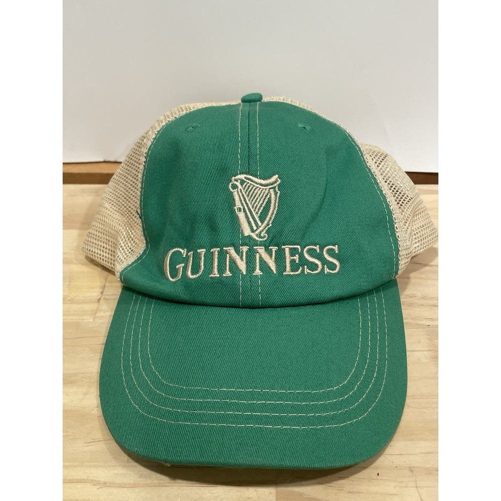 Green GUINNESS Trucker Hat - Snapback - Cotton Front/Mesh Back - OSFA